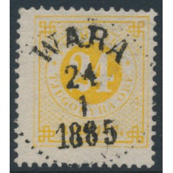 SWEDEN - 1878 24öre orange-yellow Ring Type, perf. 13, used – Facit # 34h