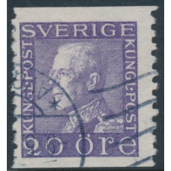 SWEDEN - 1921 20öre violet Gustav V, perf. 9¾ 2-sides, signed KAN, used – Facit # 179Ag