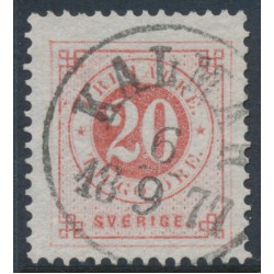 SWEDEN - 1877 20öre dull red Ring Type, perf. 13, used – Facit # 33a