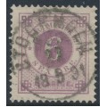 SWEDEN - 1888 6öre red-lilac Ring Type, perf. 13 with posthorn, used – Facit # 44b