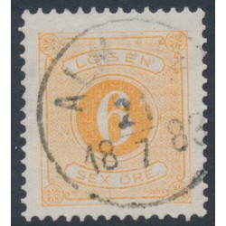 SWEDEN - 1877 6öre reddish orange Postage Due (Lösen), perf. 13, used – Facit # L14c