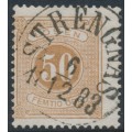 SWEDEN - 1877 50öre dull yellowish orange-brown Postage Due (Lösen), perf. 13, used – Facit # L19d