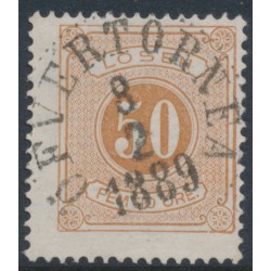 SWEDEN - 1877 50öre yellowish orange-brown Postage Due (Lösen), perf. 13, used – Facit # L19d