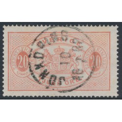 SWEDEN - 1874 20öre dull red Official (Tjänstemärke), perf. 14, used – Facit # TJ6d