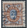 SWEDEN - 1892 1öre orange-brown/ultramarine-blue Numeral, used – Facit # 61b