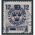 SWEDEN - 1918 30öre brown Ring Type Landstorm III overprint, used – Facit # 134