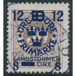 SWEDEN - 1918 30öre brown Ring Type Landstorm III overprint, used – Facit # 134