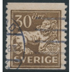 SWEDEN - 1920 30öre brown Lion, perf. 2-sides, lines + KPV watermark, used – Facit # 148Acxz