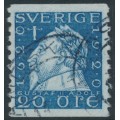 SWEDEN - 1920 20öre blue Gustaf II Adolf, perf. 9¾ on 2-sides, ‘/’ watermark, used – Facit # 152Acx