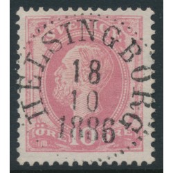 SWEDEN - 1886 10öre pale violet-rose Oscar II with posthorn, used – Facit # 45b