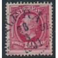 SWEDEN - 1891 10öre rose-carmine Oscar II with joining line (lödskarvlinje), used – Facit # 54dv10