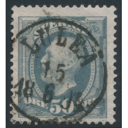 SWEDEN - 1891 50öre bluish grey Oscar II, portions of two crown watermarks, used – Facit # 59avm²