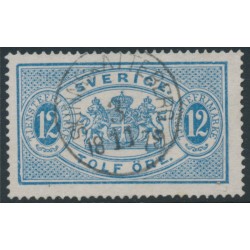 SWEDEN - 1874 12öre blue Official (Tjänstemärke), perf. 14, used – Facit # TJ5c