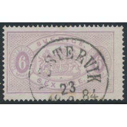SWEDEN - 1881 6öre bluish lilac Official (Tjänstemärke), perf. 13, used – Facit # TJ15b