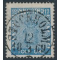 SWEDEN - 1858 12öre blue Coat of Arms, used – Facit # 9c3