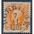 SWEDEN - 1896 25öre reddish orange Oscar II, used – Facit # 57a²