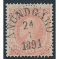 SWEDEN - 1886 10öre dull rose Oscar II with posthorn, used – Facit # 45d