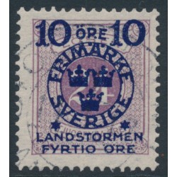 SWEDEN - 1916 10+FYRTIO öre on 24öre blue-lilac Postage Due Landstorm II overprint, used – Facit # 121a