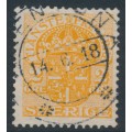 SWEDEN - 1913 2öre orange Official (Tjänstemärke), inverted lines watermark, used – Facit # TJ41cx