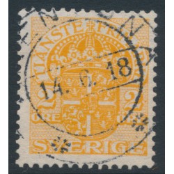 SWEDEN - 1913 2öre orange Official (Tjänstemärke), inverted lines watermark, used – Facit # TJ41cx