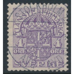 SWEDEN - 1912 4öre lilac Official (Tjänstemarke), inverted lines watermark, used – Facit # TJ43cx