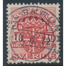SWEDEN - 1911 10öre red Official (Tjänstemarke), lines watermark, used – Facit # TJ47