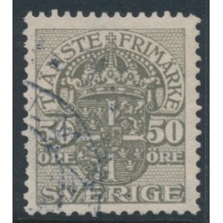 SWEDEN - 1915 50öre grey Official (Tjänstemarke), inverted lines watermark, used – Facit # TJ54cx