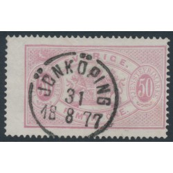 SWEDEN - 1874 50öre violet-rose Official (Tjänstemärke), perf. 14, used – Facit # TJ9b