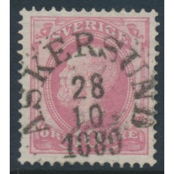 SWEDEN - 1886 10öre pale violet-rose Oscar II with posthorn, used – Facit # 45b