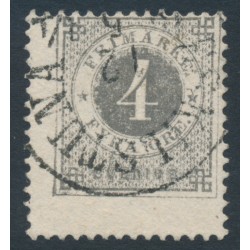 SWEDEN - 1879 4öre grey Ring Type, perf. 13, with misplaced perforations, used – Facit # 29d v5