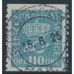 SWEDEN - 1920 110öre greenish blue Crown and Posthorn, lines watermark, used – Facit # 169cx