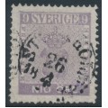 SWEDEN - 1858 9öre red-lilac Coat of Arms, used – Facit # 8b