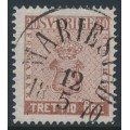 SWEDEN - 1858 30öre brown Coat of Arms, used – Facit # 11e2