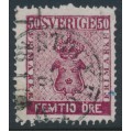 SWEDEN - 1858 50öre violet-carmine Coat of Arms, used – Facit # 12b