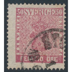 SWEDEN - 1858 50öre violet-rose Coat of Arms, used – Facit # 12g