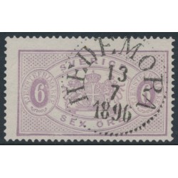 SWEDEN - 1881 6öre red-lilac Official (Tjänstemärke), perf. 13, used – Facit # TJ15c²