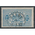 SWEDEN - 1881 12öre blue Official (Tjänstemärke), perf. 13, 'spot under left 12', used – Facit # TJ17b