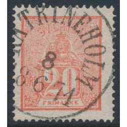 SWEDEN - 1866 20öre red Lying Lion, used – Facit # 16e