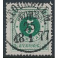 SWEDEN - 1872 5öre deep green Ring Type, perf. 14, used – Facit # 19g