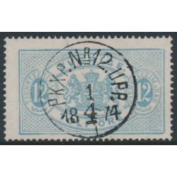 SWEDEN - 1874 12öre pale blue Official (Tjänstemärke), perf. 14, used – Facit # TJ5c1