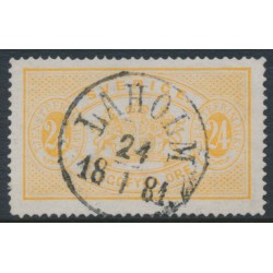 SWEDEN - 1874 24öre orange-yellow Official (Tjänstemärke), perf. 14, used – Facit # TJ7g