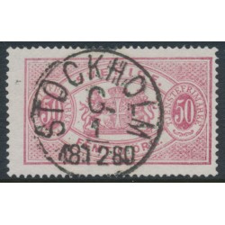 SWEDEN - 1874 50öre violet-carmine Official (Tjänstemärke), perf. 14, used – Facit # TJ9a
