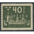 SWEDEN - 1924 40öre olive-green World Postal Congress, MH – Facit # 203