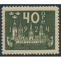 SWEDEN - 1924 40öre olive-green World Postal Congress, MH – Facit # 203