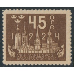 SWEDEN - 1924 45öre brown World Postal Congress, MH – Facit # 204