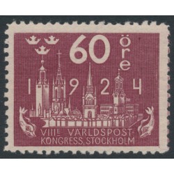 SWEDEN - 1924 60öre red-lilac World Postal Congress, MH – Facit # 206
