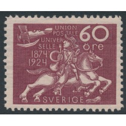 SWEDEN - 1924 60öre red-lilac UPU Anniversary, MH – Facit # 221