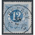 SWEDEN - 1872 12öre blue Ring Type, perf. 14, used – Facit # 21m