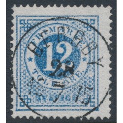 SWEDEN - 1872 12öre blue Ring Type, perf. 14, used – Facit # 21m