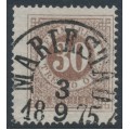 SWEDEN - 1872 30öre orangish brown Ring Type, perf. 14, used – Facit # 25g